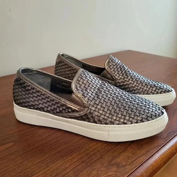 J Slides Woven Metallic Leather Upper Casual Minimalist Slip-On Sneakers(8) - Picture 5 of 10